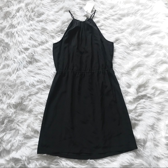 NWT Joie Florilege Silk Halter Dress in Caviar - Picture 2 of 6